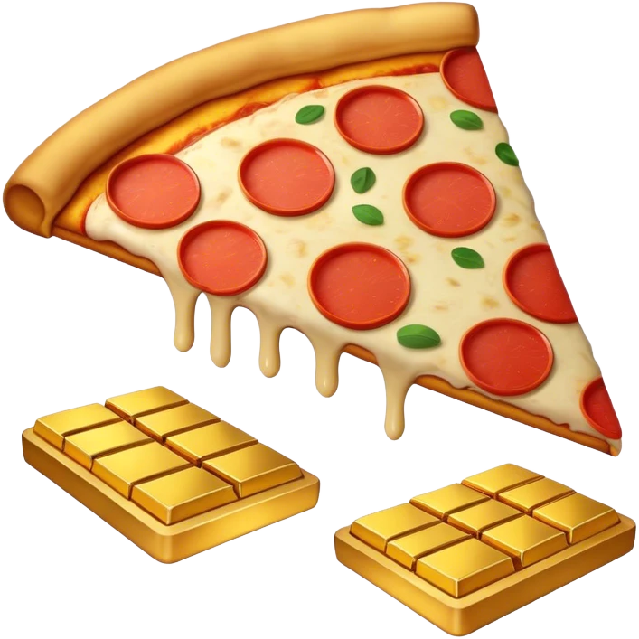 Pizza with gold bars emoji