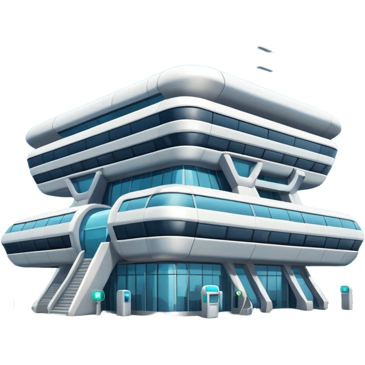 3d terminal building, planes emoji