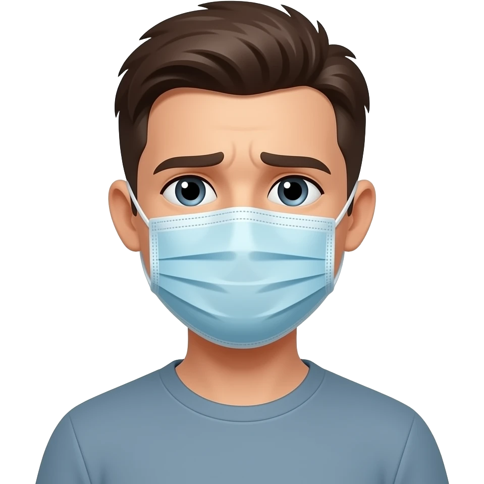 Happy but actually sad he just wear the mask that was happy. emoji