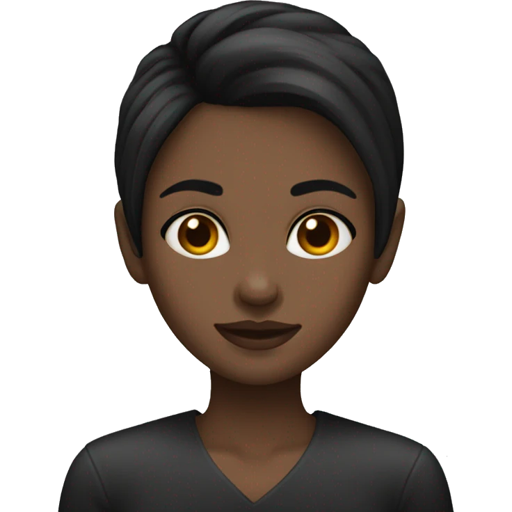 dark-haired girl with shaved temple emoji
