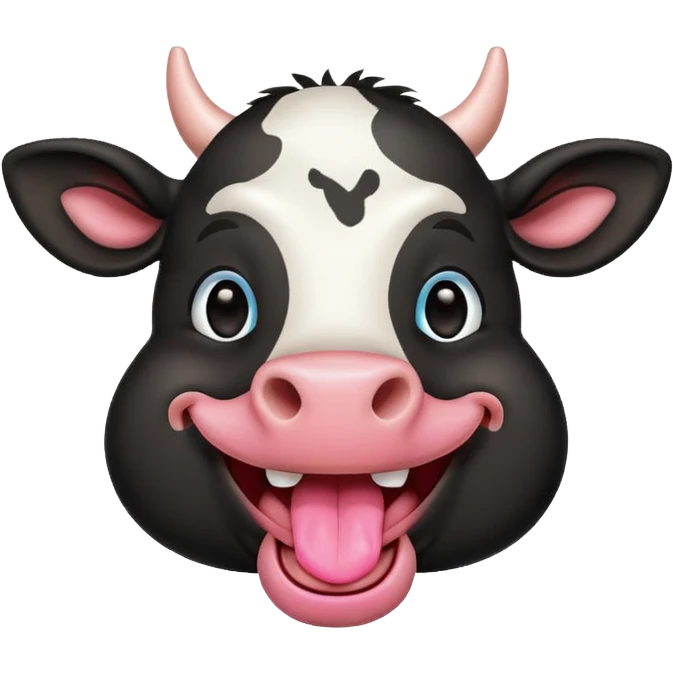 Laughing black cow emoji