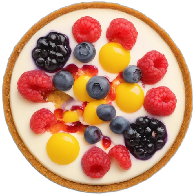 No bake cheesecake with 3 colored jams red, blueberry and yellow  emoji