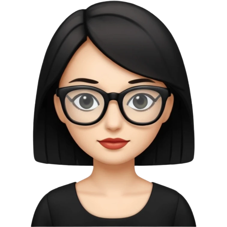 black glasses and black dresses woman emoji