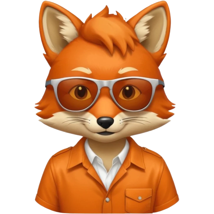 fox with sunglasses and shirt emoji