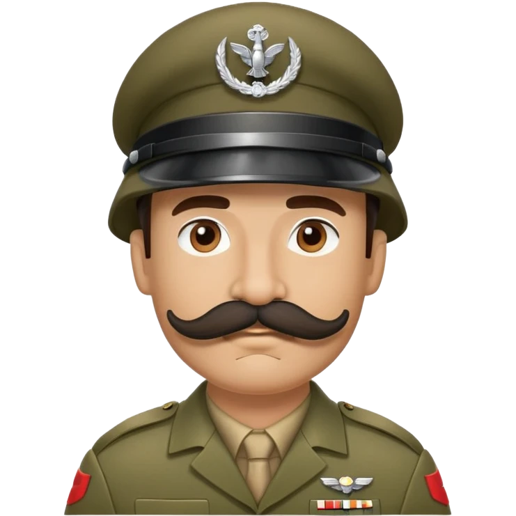 Soldier with thick handlebar mustache wearing a military helmet emoji
