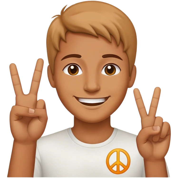 smiling with peace sign emoji