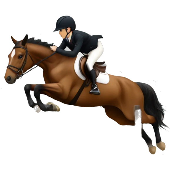 Horse showjumping over jump emoji