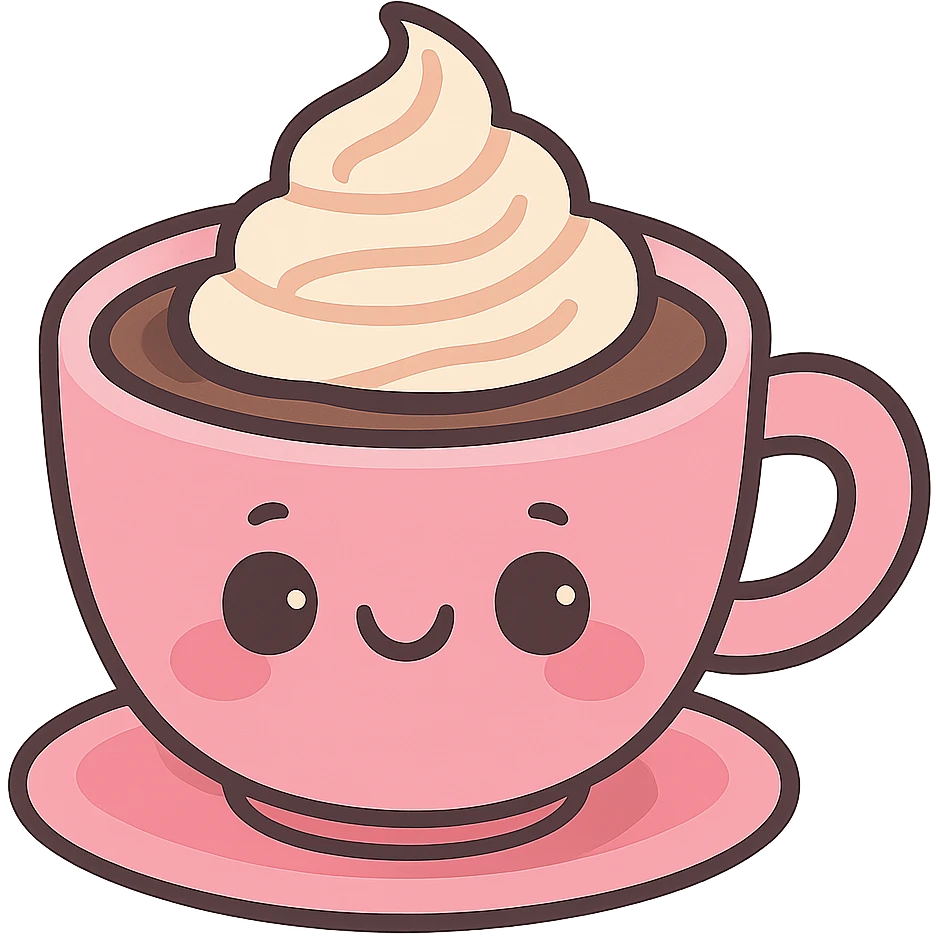 a pink mocha, cute and inviting emoji
