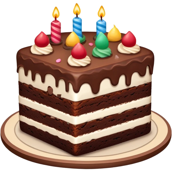 Classic brownie birthday cake  emoji