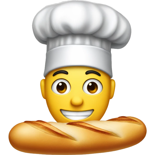 An F that's black with 3 are teethwith a chef hat dating a baguete emoji
