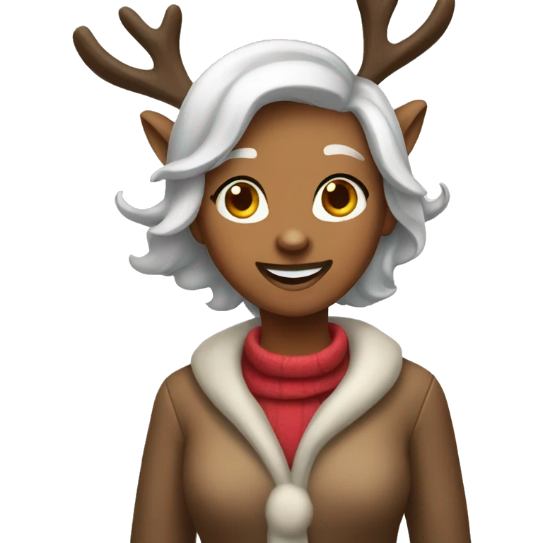 female friendly reindeer  emoji