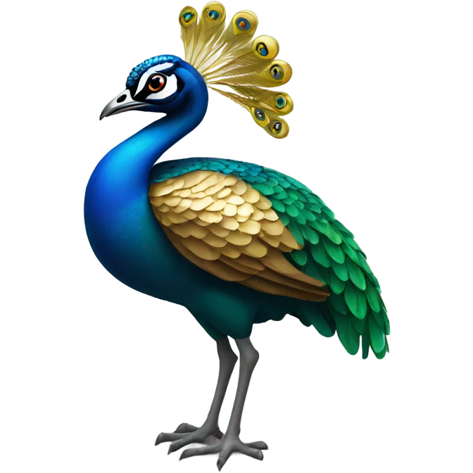 a peacock with a gold crown on its head emoji
