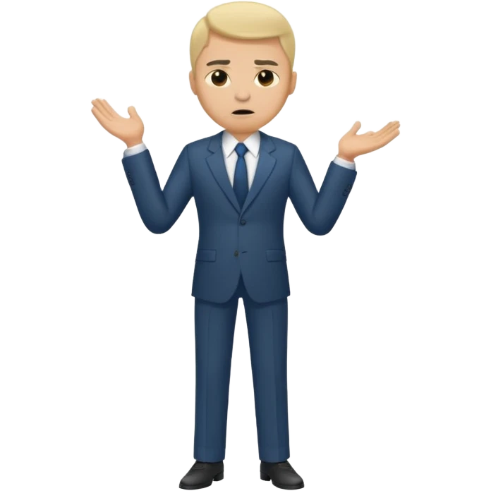 ligth man with a disgusted face full body emoji