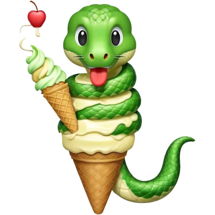 dondurma yiyen yılan emoji
