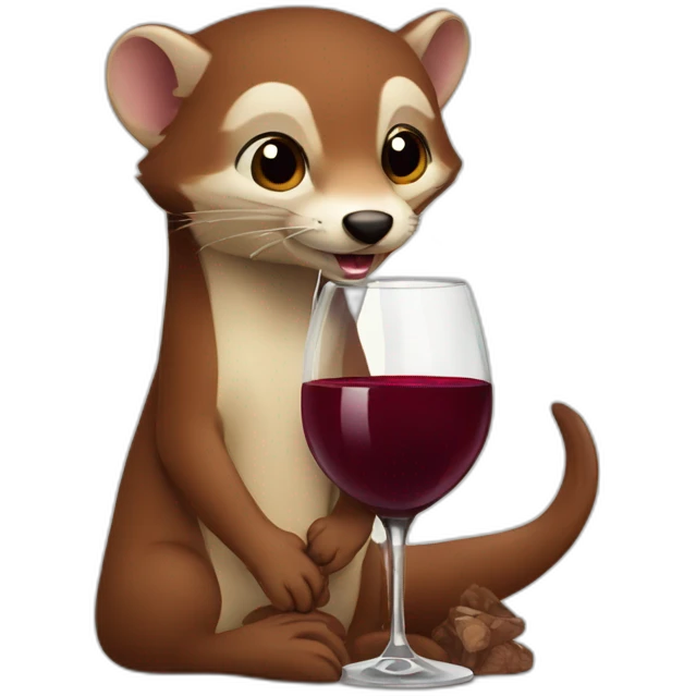 Weasel drinking red wine emoji