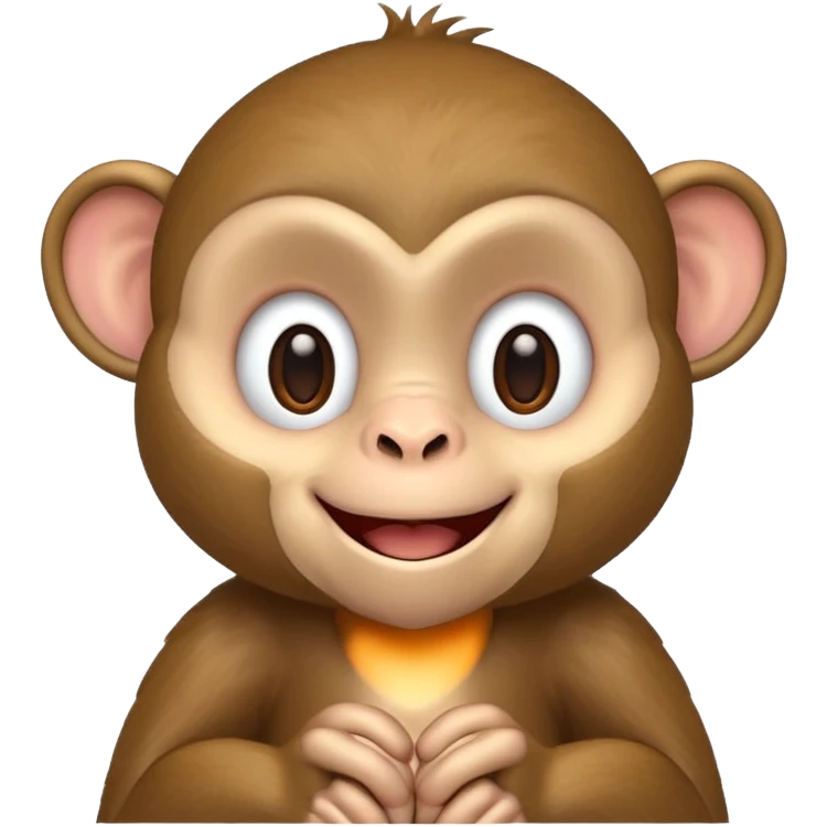 cute ios style happy monkey  emoji