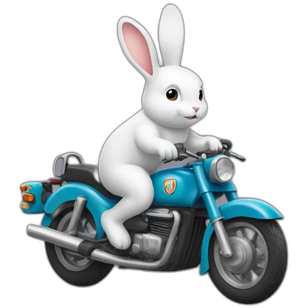 Un lapin sur une moto emoji