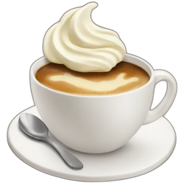 Coffee with wipped cream emoji