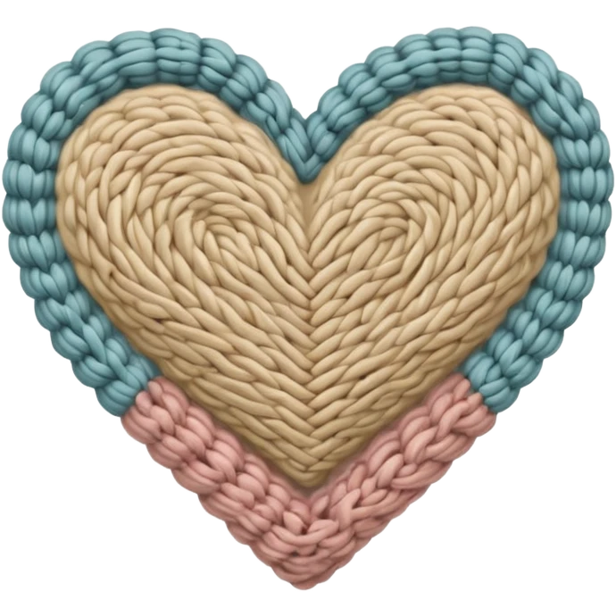 Knitted beige heart emoji