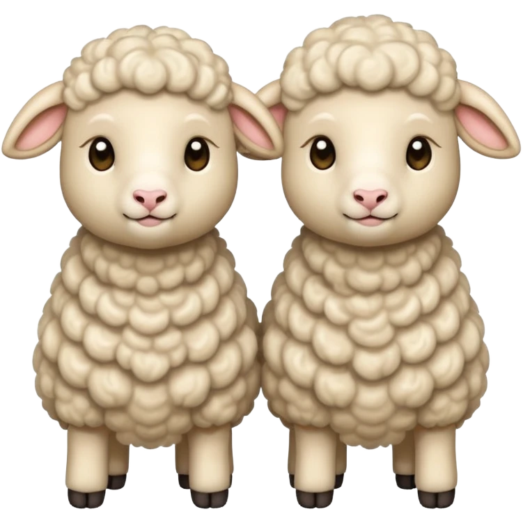 Two beige lambs emoji