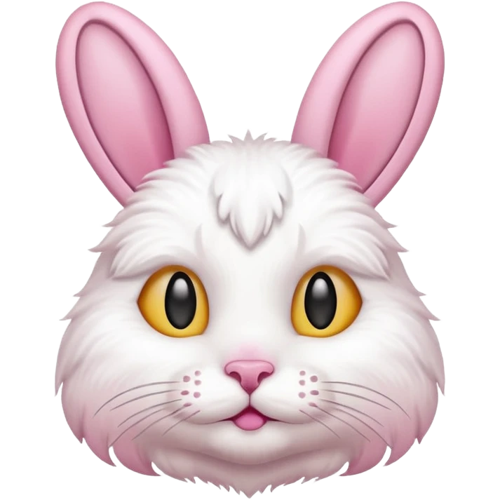 cat emoji with white bunny fur and pink bunny ears emoji