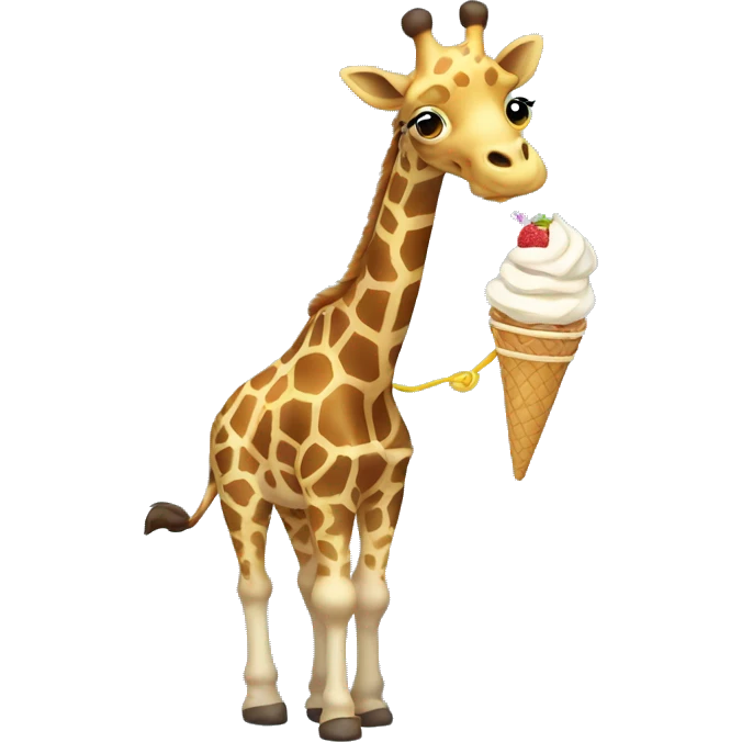 Giraffe eating ice cream while jump roping emoji