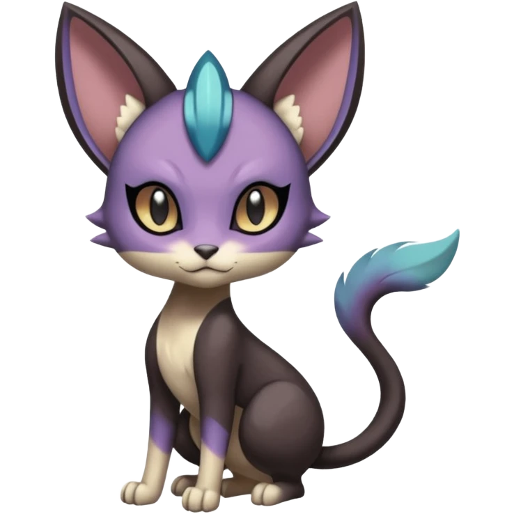 Smooth Edgy Cool Dark Dusky Gloomy Meloetta-Purrloin-Gatomon-Trico-Pokémon-Fakémon-fusion-hybrid-creature emoji