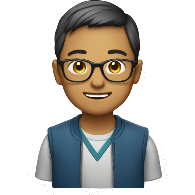 asia with glasses carring lapto emoji
