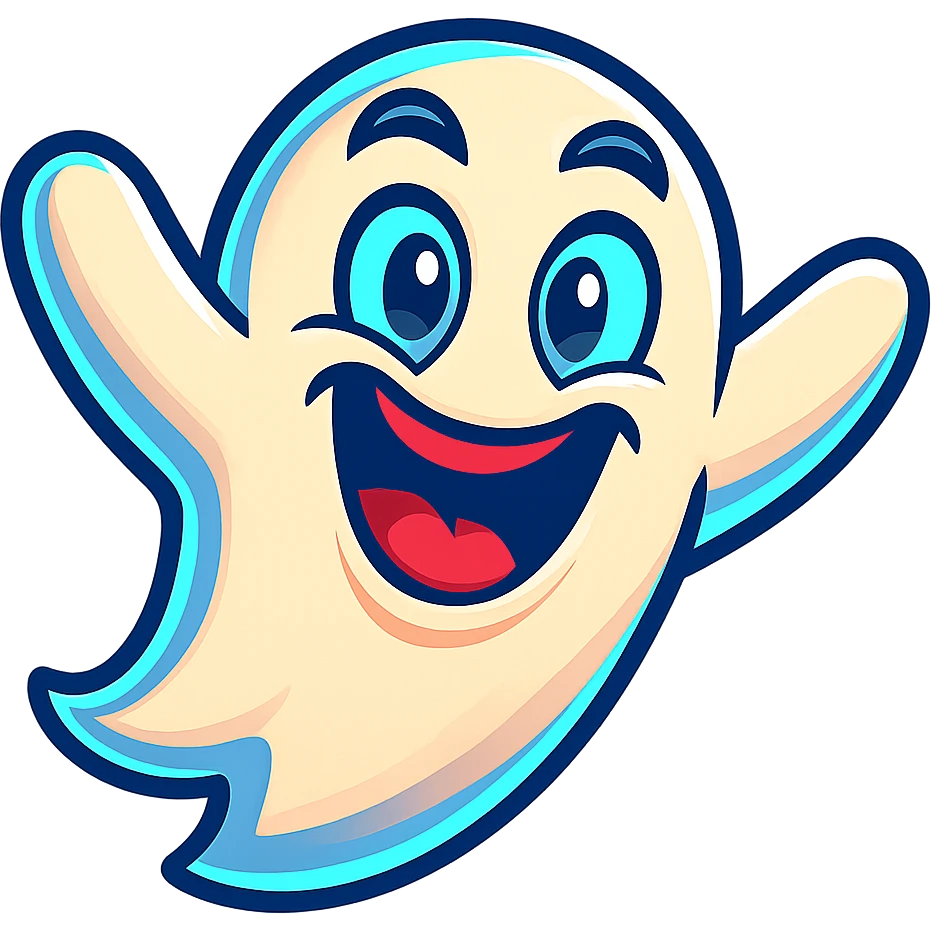 cartoon ghost emoji, vibrant-toon style, energetic, no background emoji
