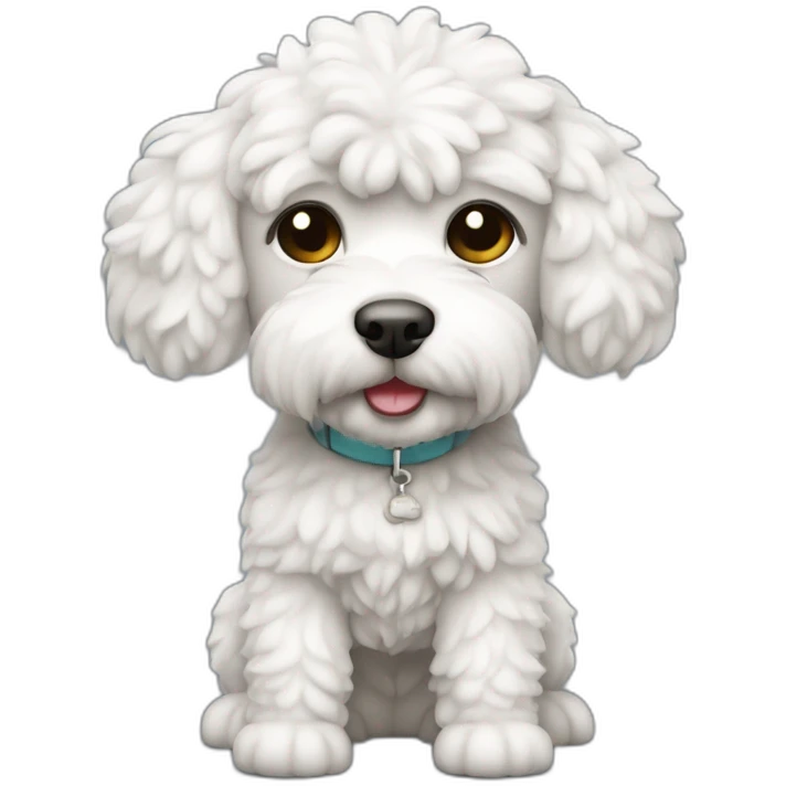 caniche toy blanco cuerpo completo emoji