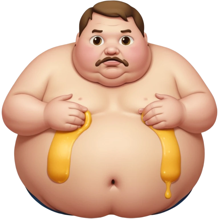 Super fat dude dying of super duper fat slobber knobs emoji