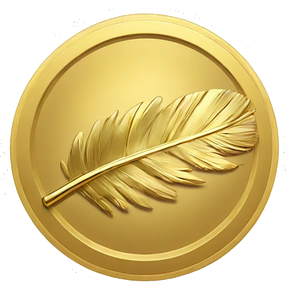 coin feather gold emoji