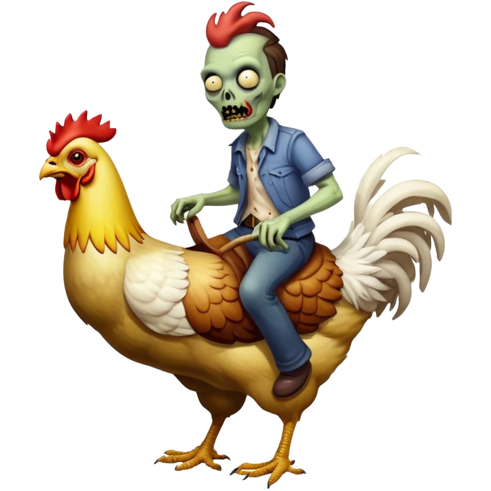zomby rinding a chicken emoji