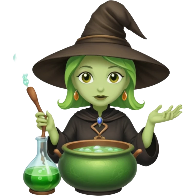 green witch cooking potion emoji