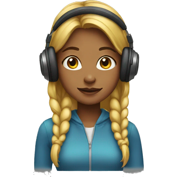 girl with headphones emoji