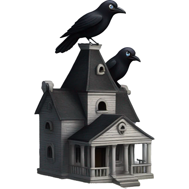 Nevermore Academy. Haunted Addams house. birdhouse  emoji