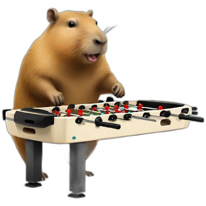 A capybara playing table football  emoji