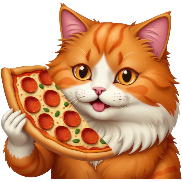 Cat eating pizza emoji