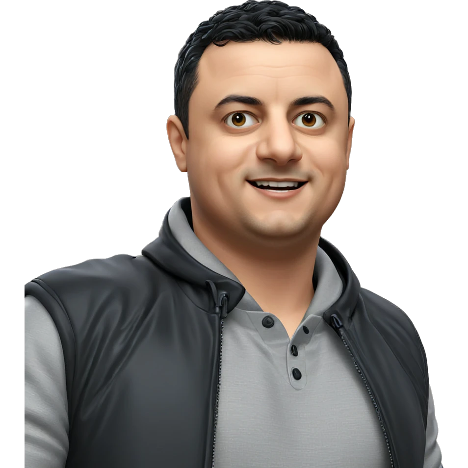 smiling boy in black jacket emoji