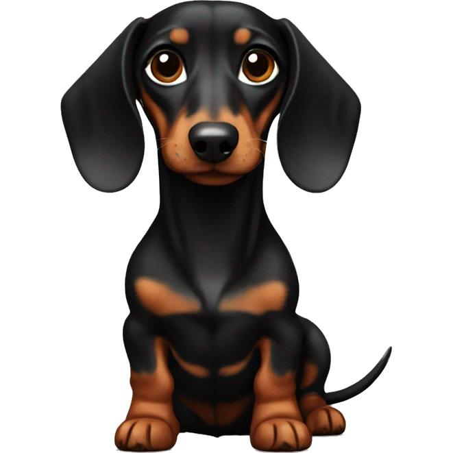 Dachshund black and brown  emoji