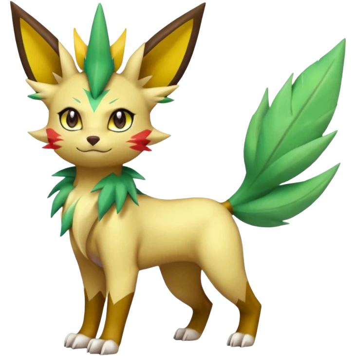 Torracat-Amaura-Leafeon-Fakémon-Digimon-fusion (full body) emoji