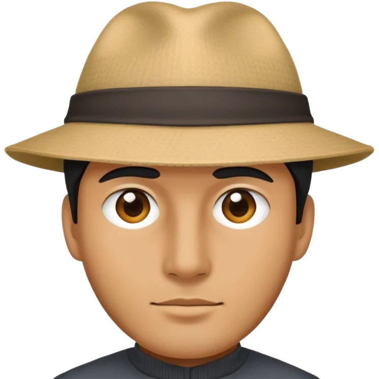 Şapkalı yüzü belli olmayan erkek emoji