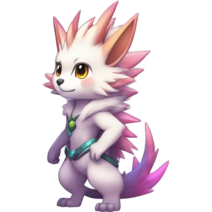 Anthro Scalie Spiky Cool Edgy Magical Shiny Colorful Pastel Sparkle Kemono-style Chibi Fantasy-Animal-Fakémon-Pokémon-Hybrid Fur Sona Aesthetic Full Body emoji