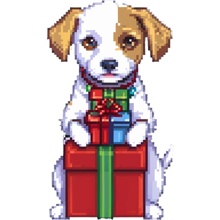 dog with presents emoji