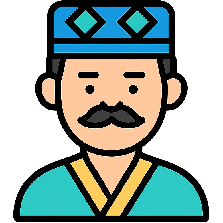 Uzbek man in Uzbek hat emoji