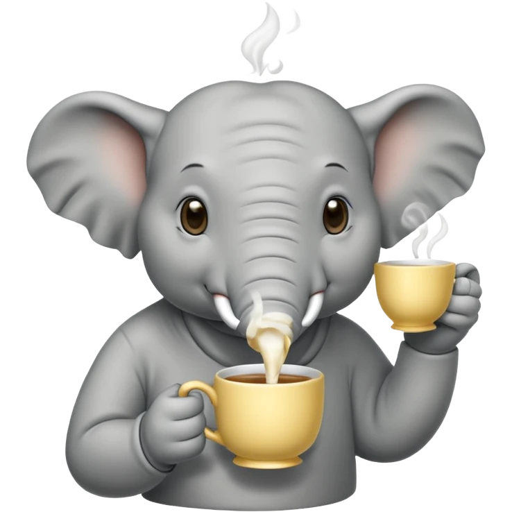 elephant with tea cup emoji