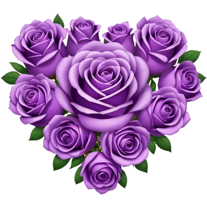 Heart made of purple roses and text in the center that says Ginger  emoji