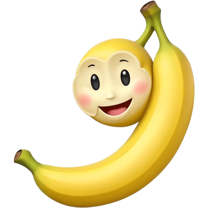 cute banana with a big smiley face emoji