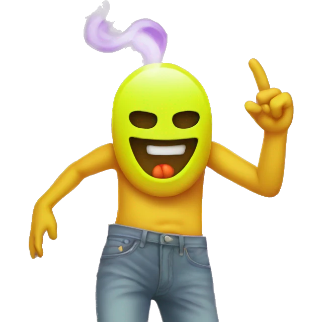 Rave party dancing neon smoking emoji
