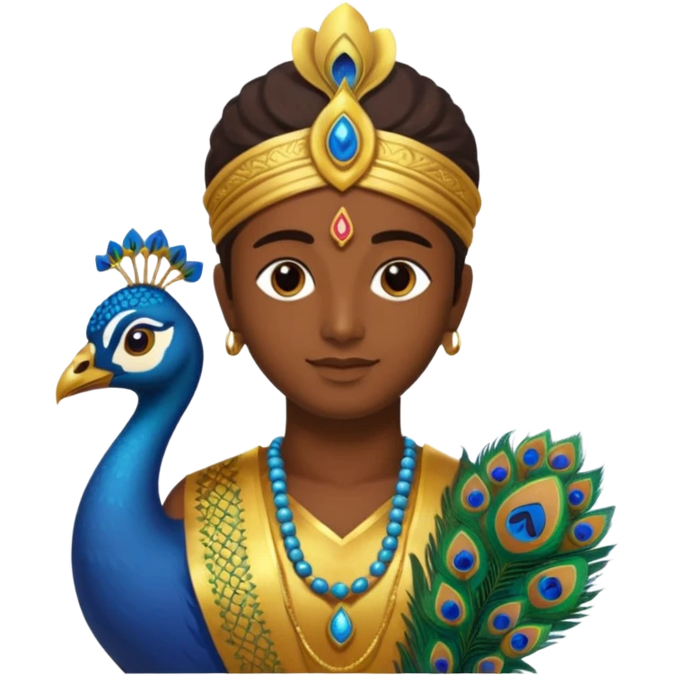 Murugan with vel and peocock at back emoji